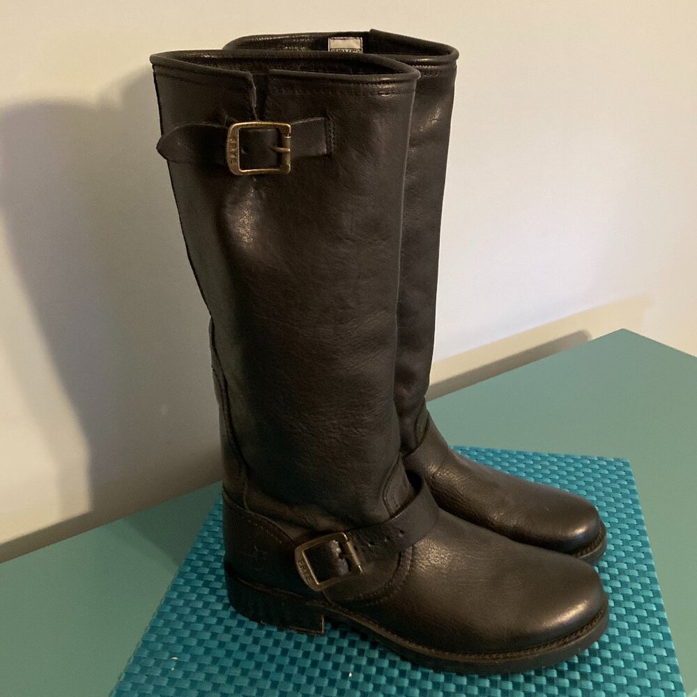 Frye Leather Buckle Boots Women Size 8